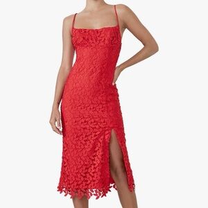 Bardot Ariel Leaf Embroidered Dress